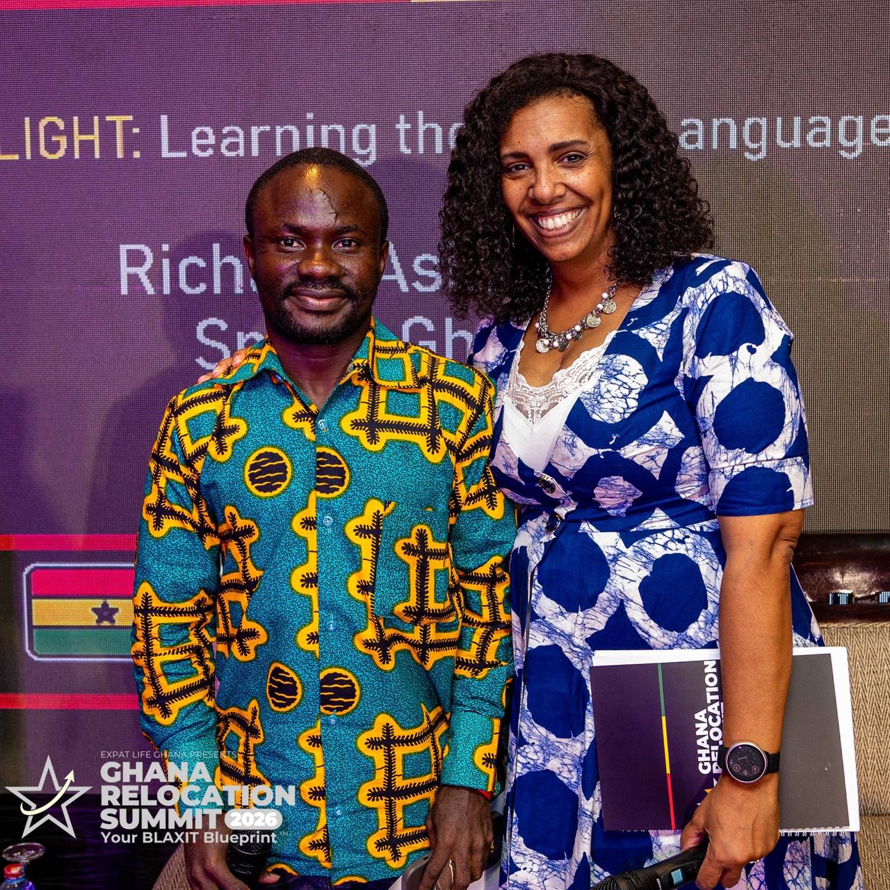 Richard Asiamah with Ayo Jones at Expat Life Summit Ghana